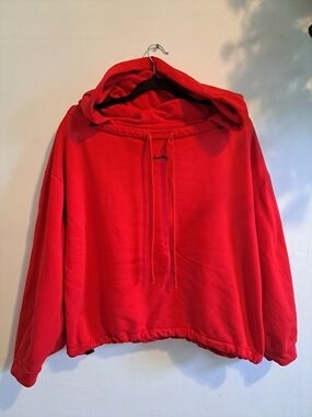 Miss Sixty Red Cropped Hoodie Women's Small Graphic Oversized Sweatshirt Y2K